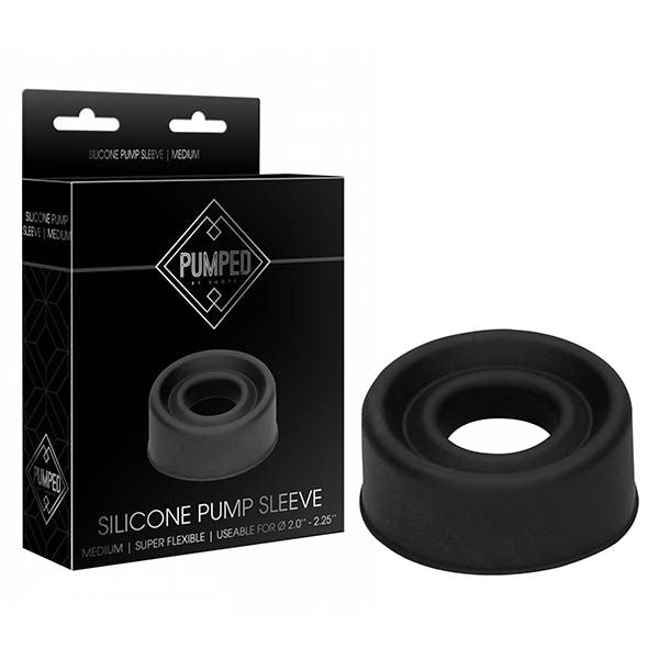 Pumped - silicone penis pump sleeve - Product front view and box side view | Flirtybay.com.au
